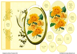Large yellow floral over the edge card front