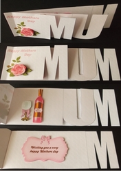 DL Mum shaped card with decoupage