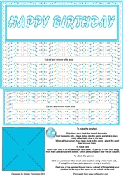 A5 white stars pinwheel slider card front