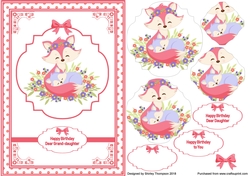 Deep pink and white A5 card front.