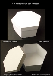 4 in Hexagonal Gift Box Template