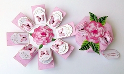 Shades of pink octagonal exploding box card