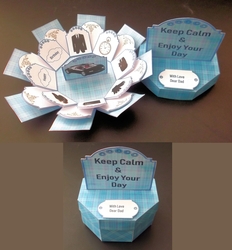 Blue check mens exploding box card
