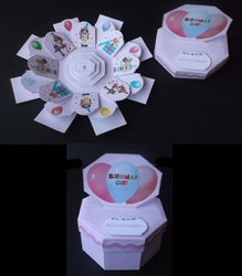 Birthday girl exploding box card