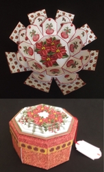 Red glittery poinsettia exploding box card
