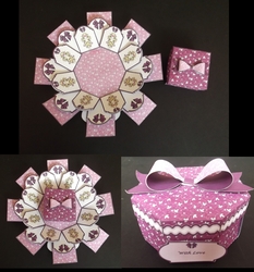 Purple exploding box card with gift box