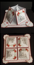 Christmas lamps quad easel card