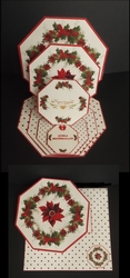 Christmas vignette octagonal triple easel card with matching envelope