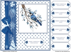 Blue Christmas 8 x 8 quick card front