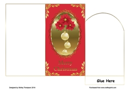 Christmas poinsettia decoration money wallet