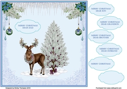 8 x 8 stag Christmas quick card front