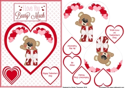 A5 Valentine bear step by step card front