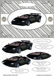 A5 black ferrari step by step card front
