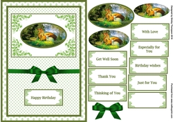 A5 doe and fawn step by step card front