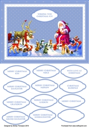 A5 woodland creatures with Santa quick card front