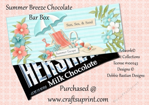 Sea Breeze Chocolate Bar Box - Digital download