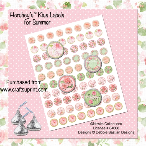 Hersheys Kiss Labels for Summer - digital download