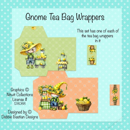 Gnome Tea Bag Wrappers-Digital Download
