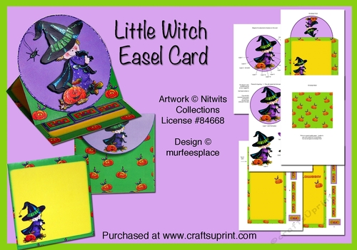 Little Witch Girl Easel Card