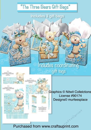 The 3 Bears Gift Bags & Tags - Digital Download