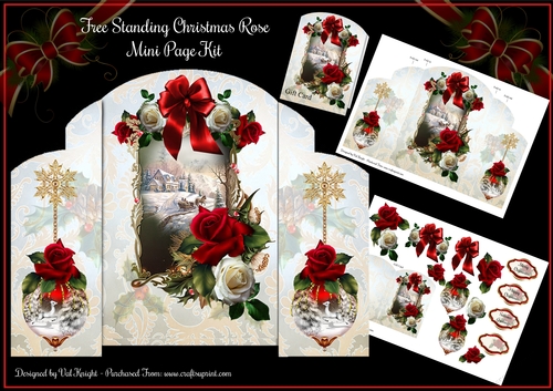 Free Standing Christmas Rose Mini Page Kit