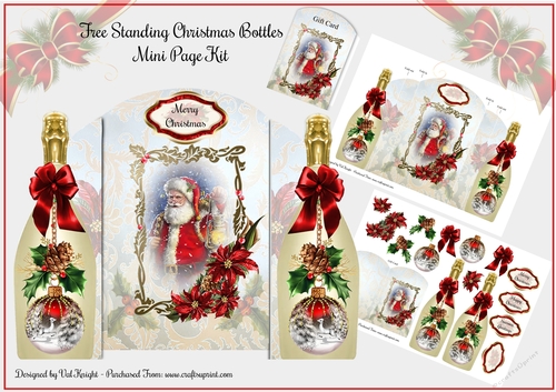 Free Standing Christmas Bottles Mini Page Kit
