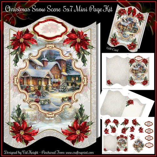 Christmas Snow Scene 5x7 Mini Page Kit
