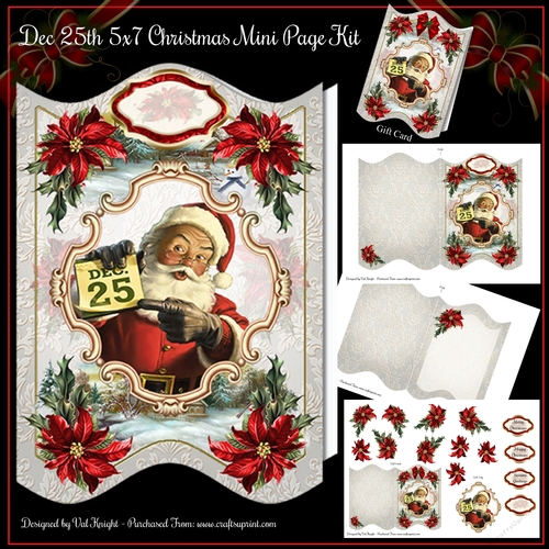Dec 25th 5x7 Christmas Mini Page Kit