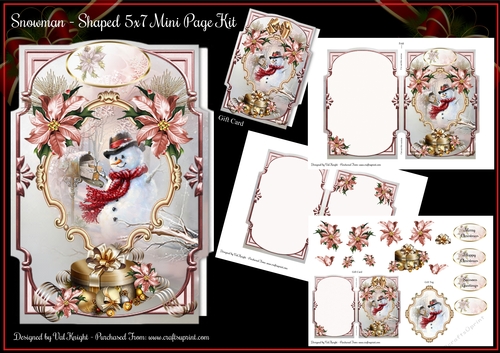Christmas Snowman - Shaped 5x7 Mini Page Kit