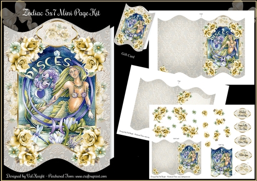 Pisces Zodiac 5x7 Mini Page Kit