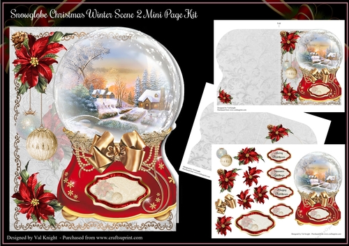 Snowglobe Winter Scene Shaped Mini Page Kit