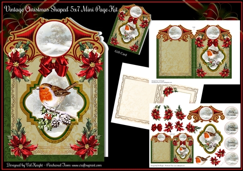 Vintage Christmas Shaped 5x7 Mini Page Kit