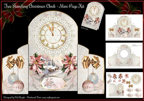 Free Standing Christmas Clock Mini Page Kit