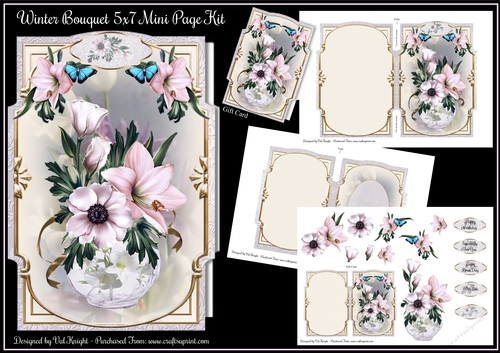 Winter Bouquet 5x7 Shaped Mini Page Kit