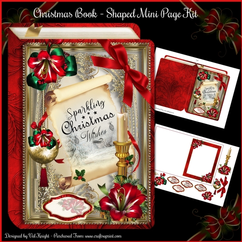 Christmas Book 5x7 Shaped Mini Page Kit