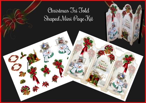Christmas Tri Fold Shaped Mini Page Kit