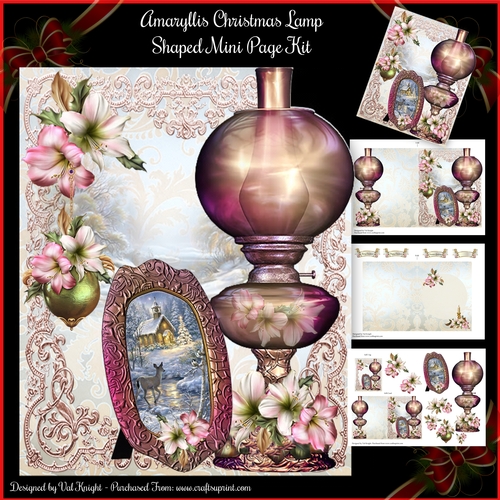 Christmas Amaryllis Lamp - Shaped Mini Page Kit