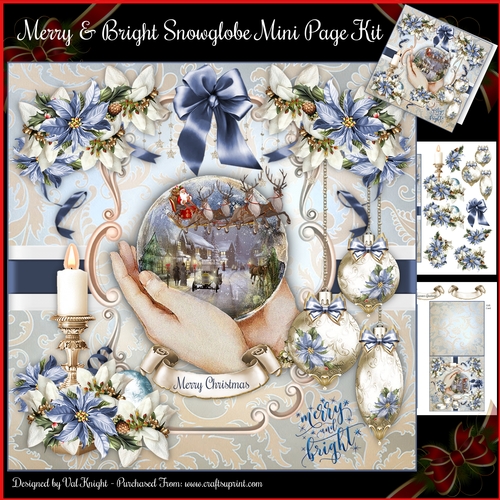 Merry and Bright Snowglobe Mini Page Kit