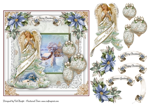Peace on Earth Card Front With Decoupage