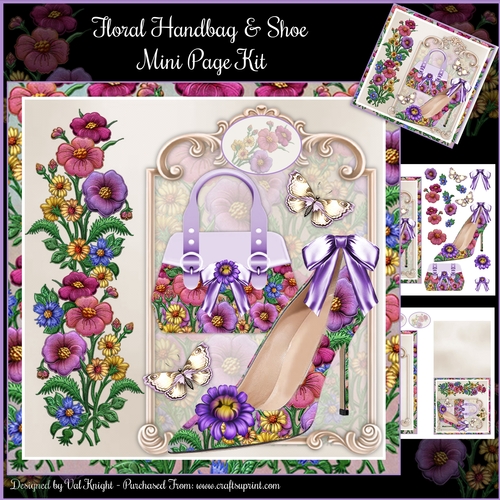 Floral Fashion Handbag & Shoe Mini Page Kit