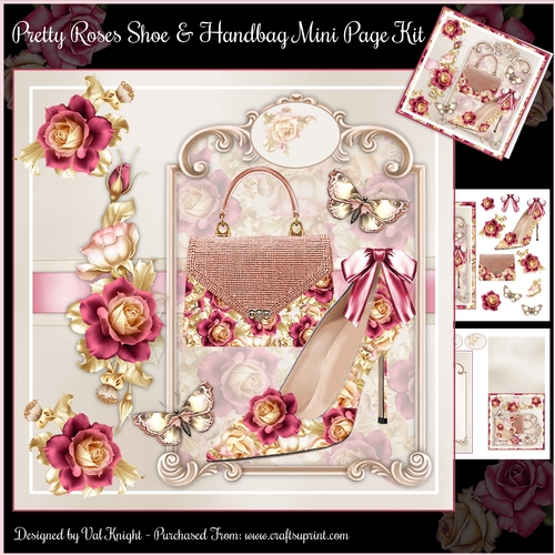 Pretty Roses Handbag & Shoe Mini Page Kit