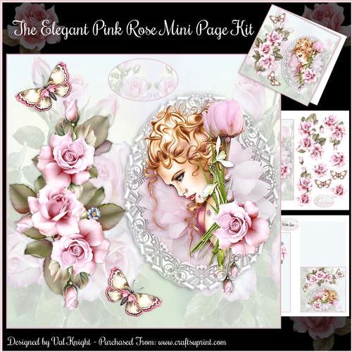 The Elegant Pink Rose Mini Page Kit