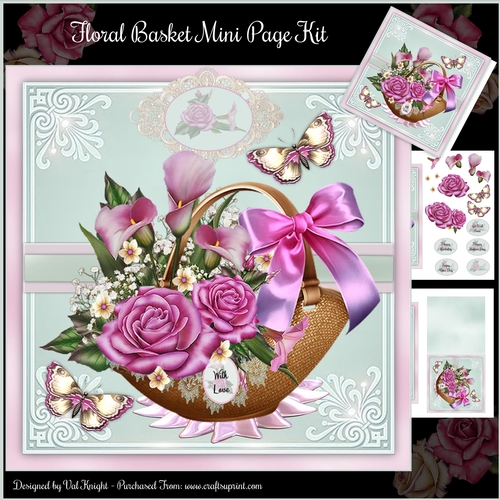 Floral Basket Mini Page Kit