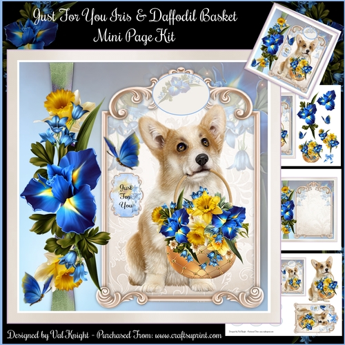Just For You Iris & Daffodil Basket Mini Page Kit