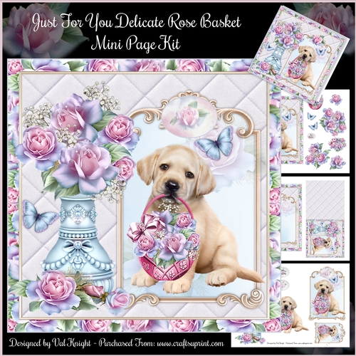 Just For You Delicate Rose Basket Mini Page Kit