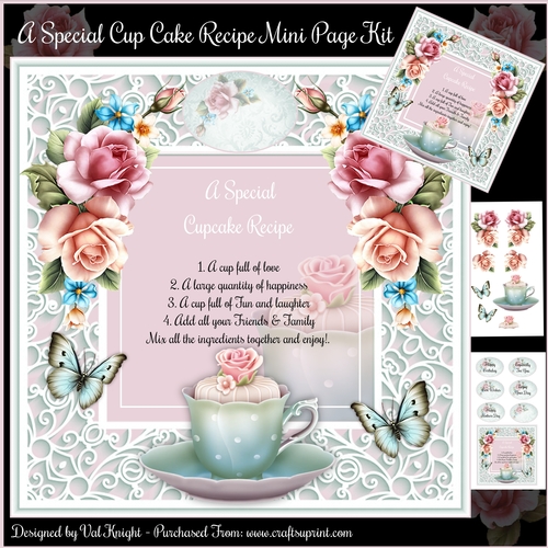 A Special Cupcake Recipe Mini Page Kit