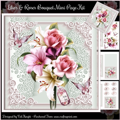 Lilies & Roses Bouquet Mini Page Kit