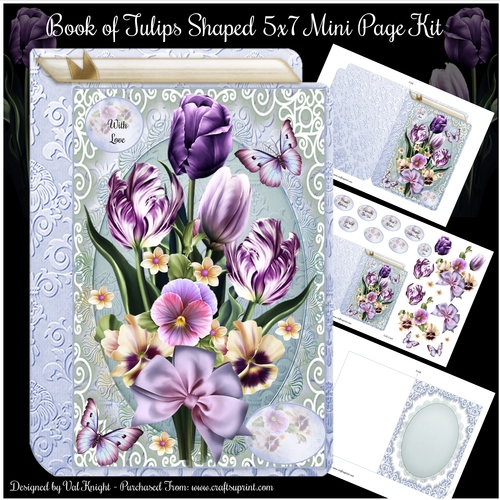 Book of Tulips 5x7 Shaped Mini Page Kit