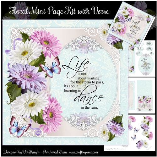 Floral Mini Page Kit with Verse