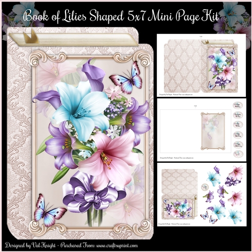 Book of Lilies 5x7 Shaped Mini Page Kit